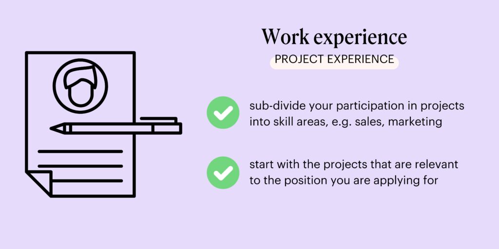 Professional experience - project experience